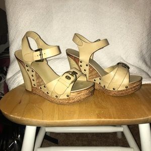 tan wedges.